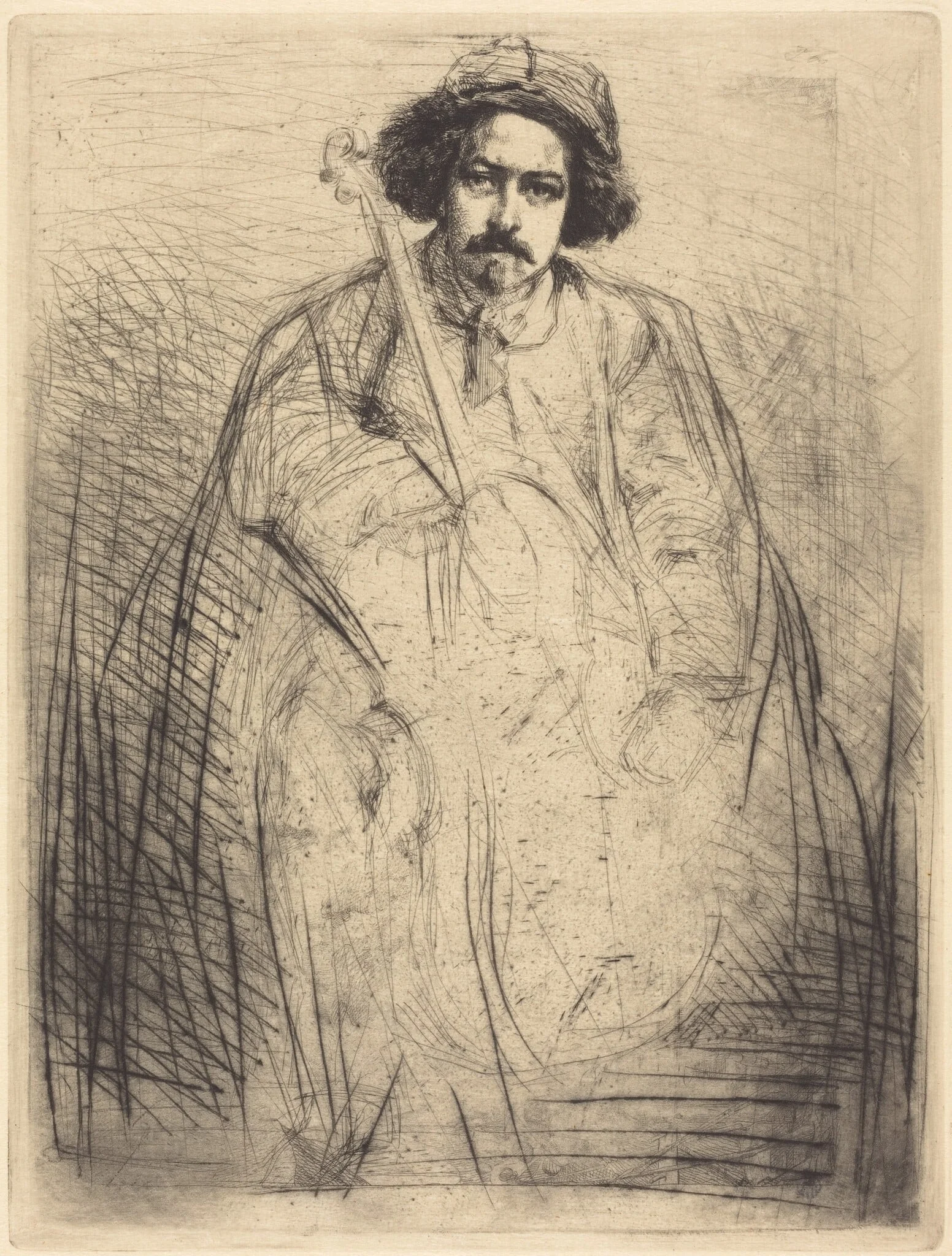 Becquet, by James McNeill Whistler, ink, 1859