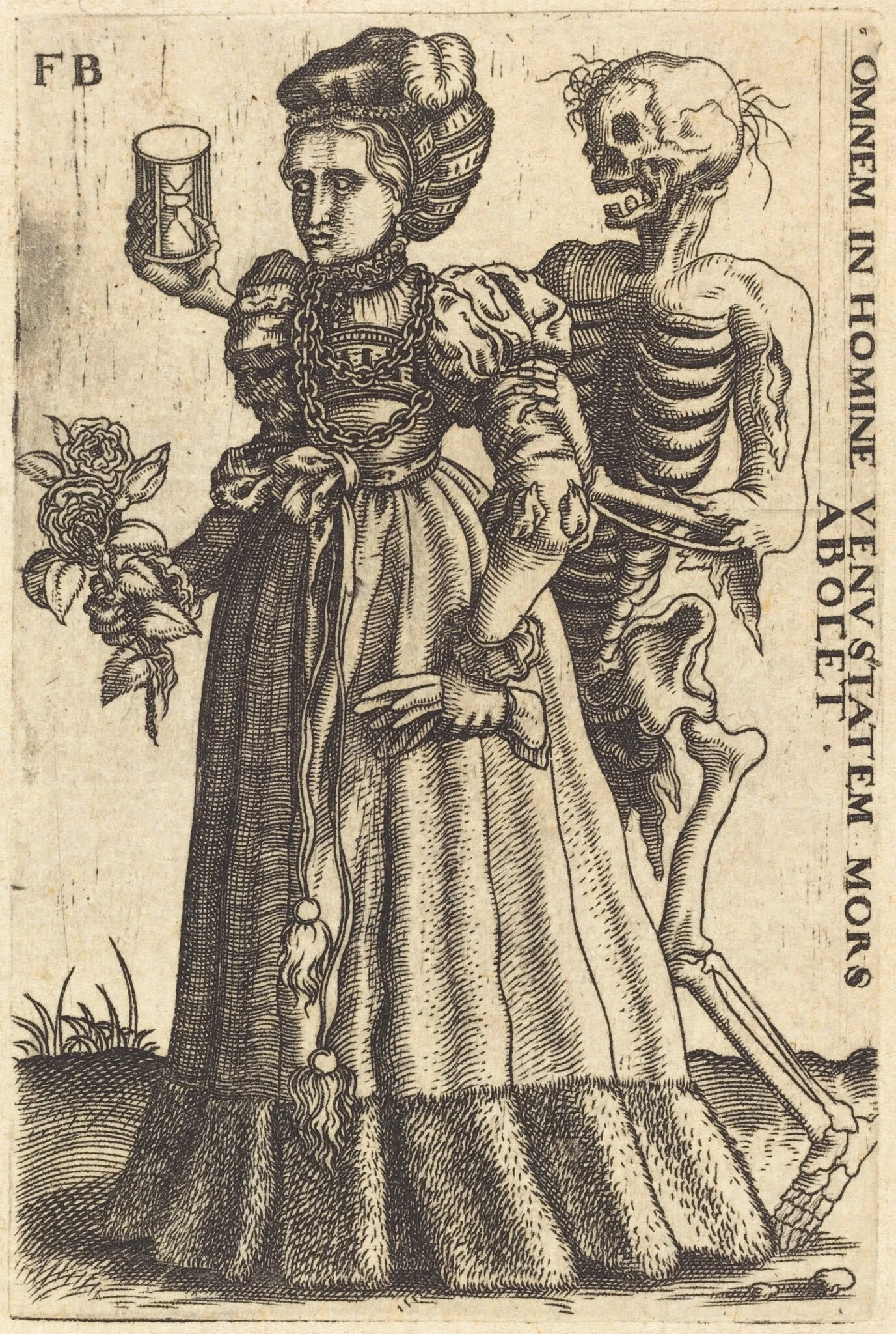 Woman and Death, by Franz Brun, ink, 1580