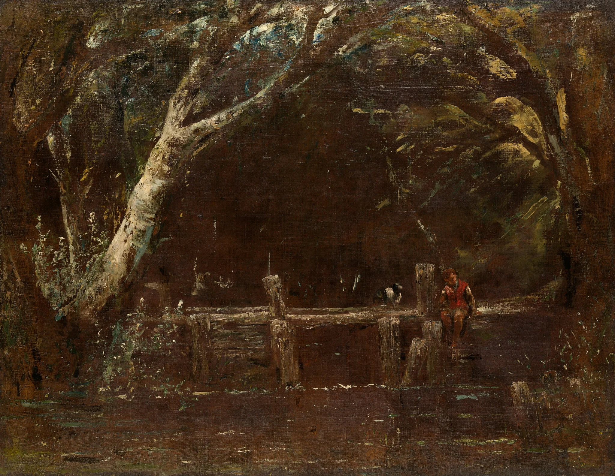 Landscape (The Lock), by John Constable, oil, 1822