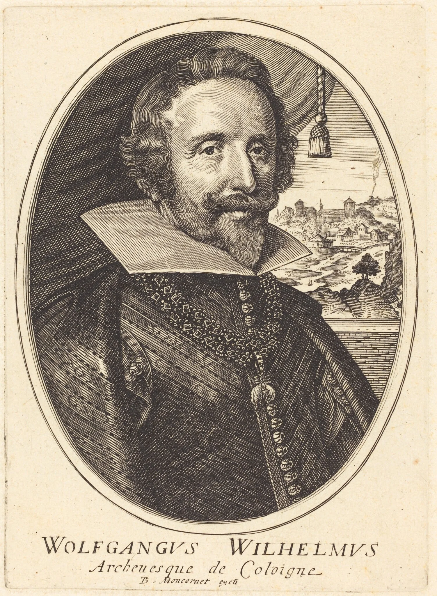 Wolfgang Wilhelm, by Balthasar Moncornet, ink, 1634
