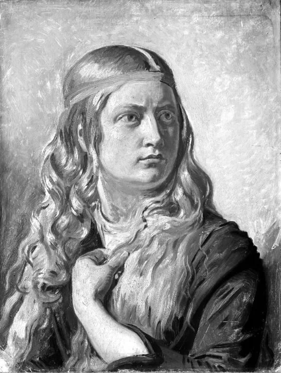 Studie af en ung kvinde (Oline Købke), by Constantin Hansen, unspecified, 1855