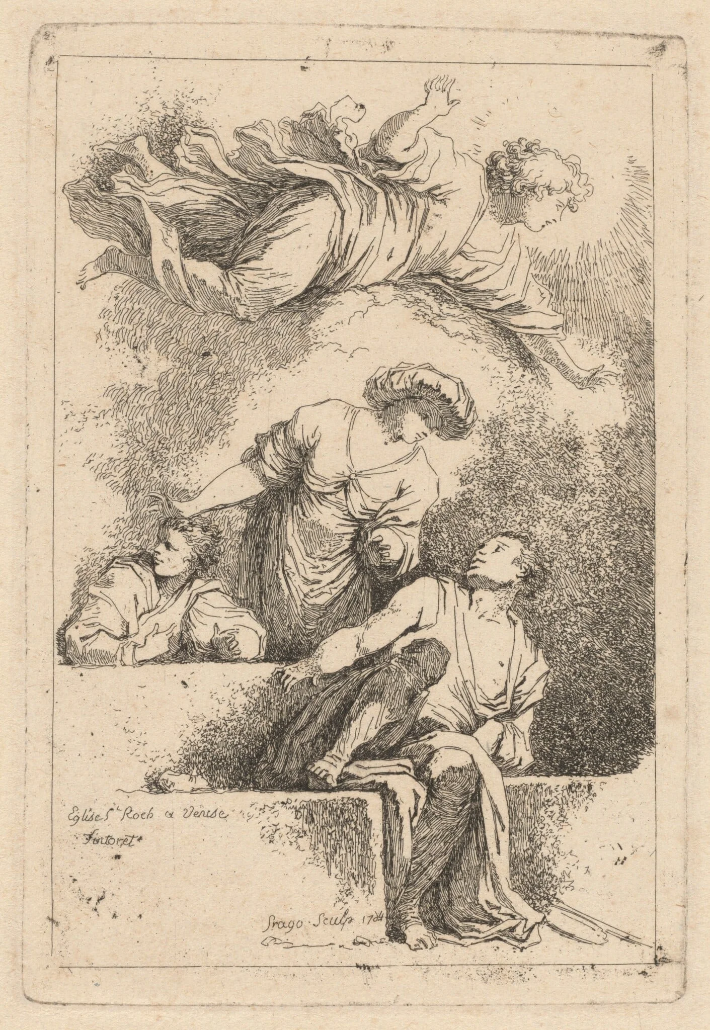 The Disciples at the Tomb, by Jean Honoré Fragonard, ink, 1764