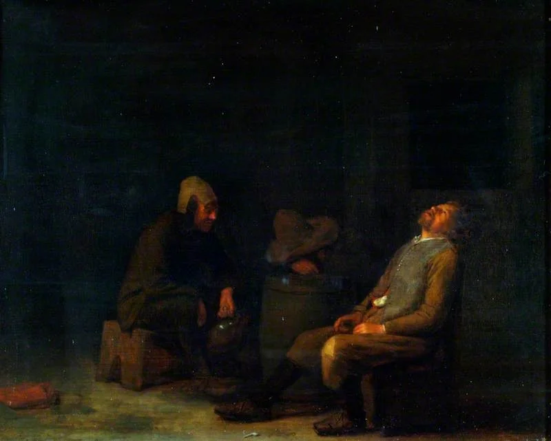 Three Peasants Seated, by Adriaen van Ostade, oil
