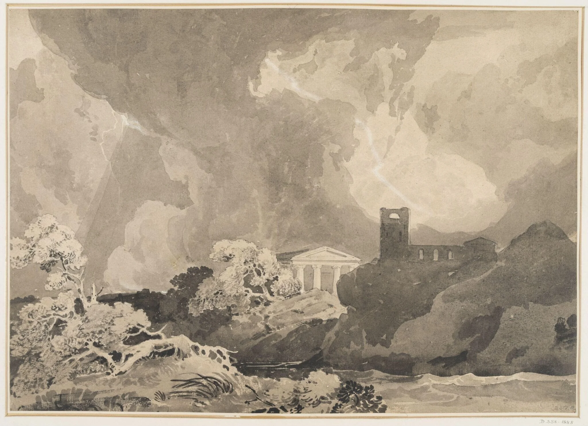 Classical Landscape, by John Sell Cotman, 1800