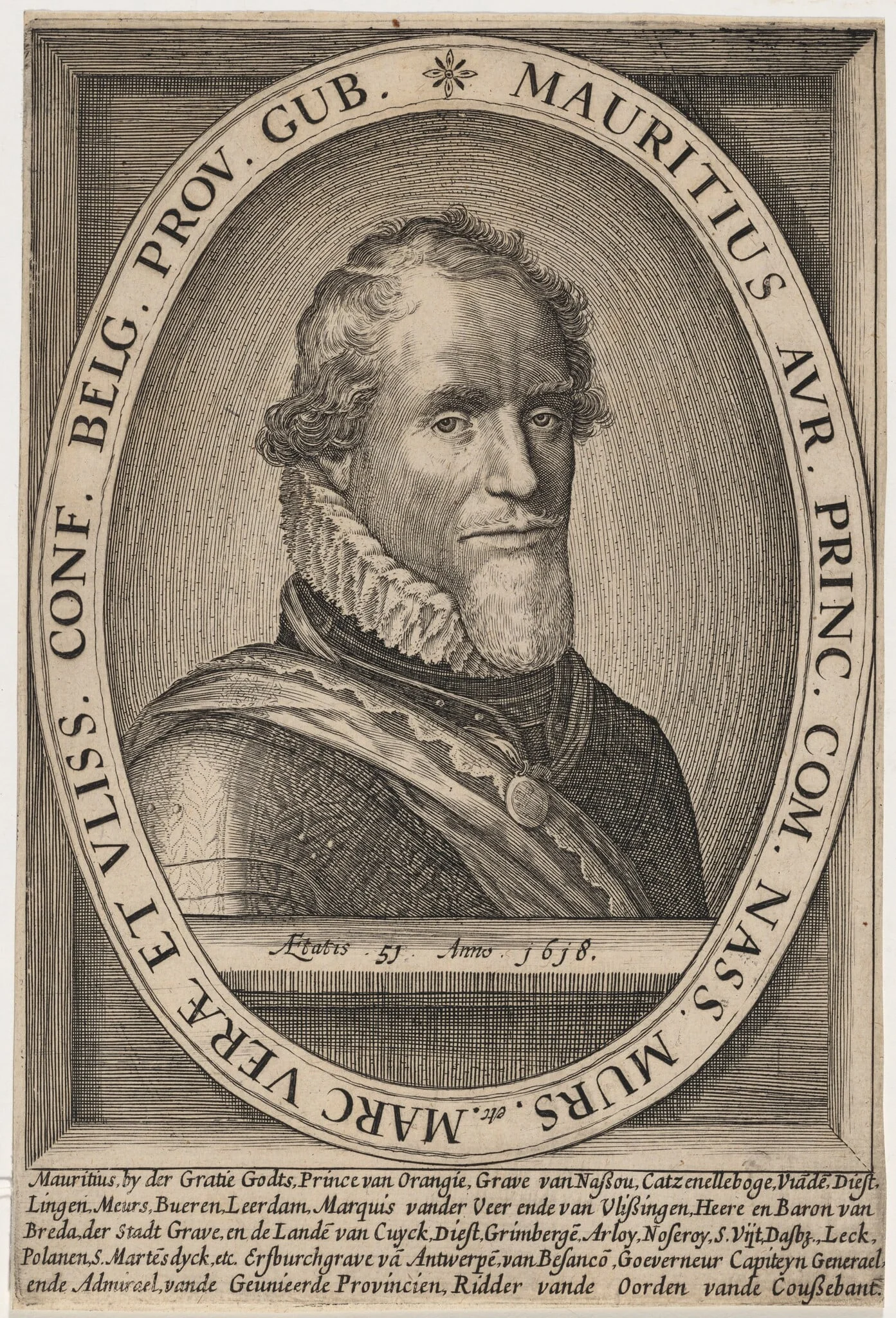 Maurice, Prince of Orange, by Unknown 19th Century, ink, 1618