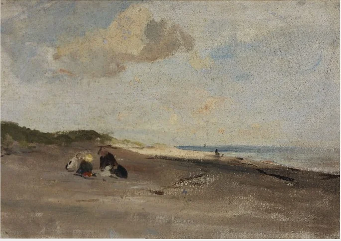 A Sandy Shore with Figures, by Nathaniel Hone the Younger, unspecified, 1881