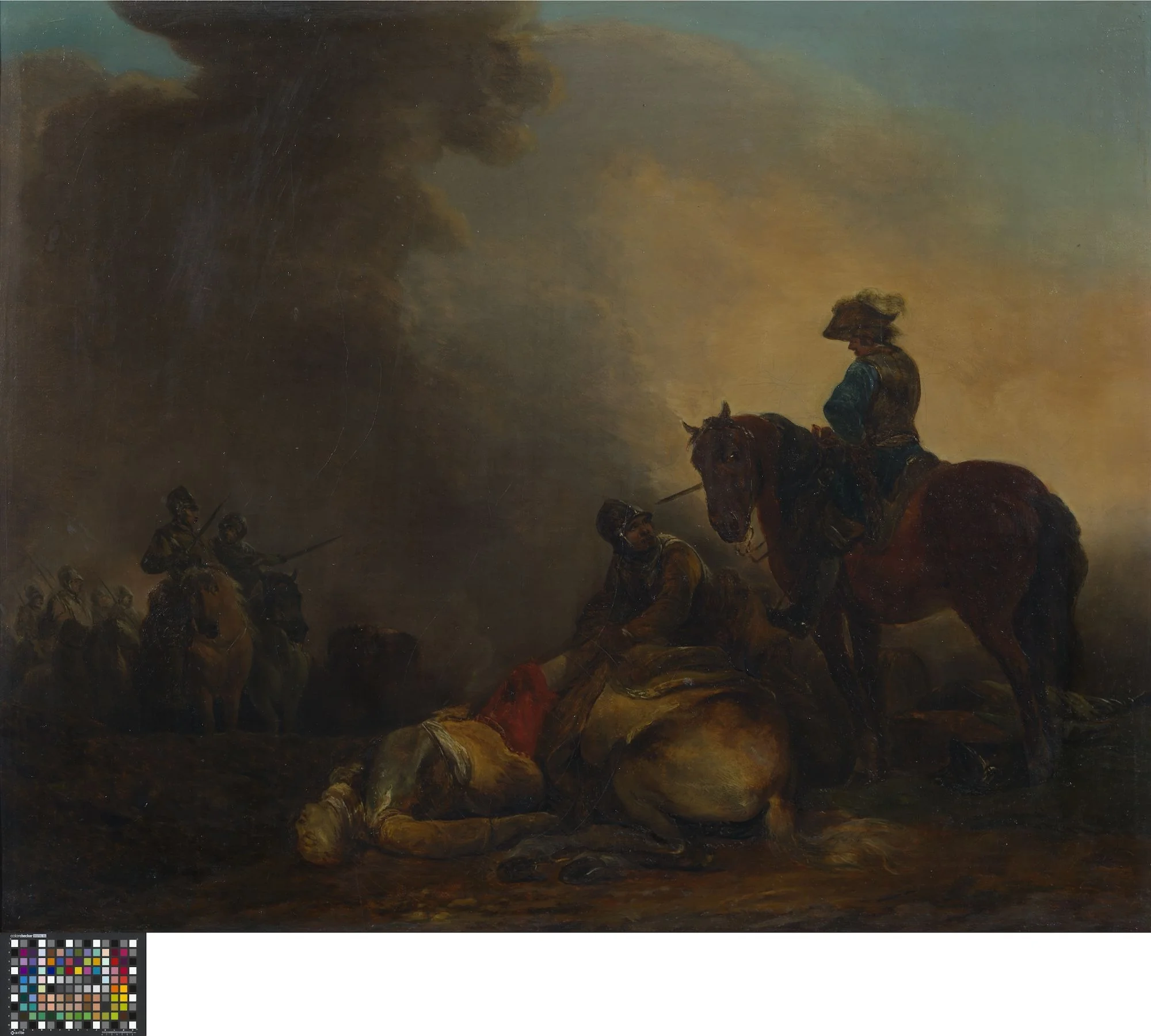 Na het gevecht, by Unknown, oil, 1701