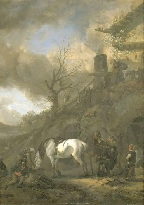 A horse at a smithy