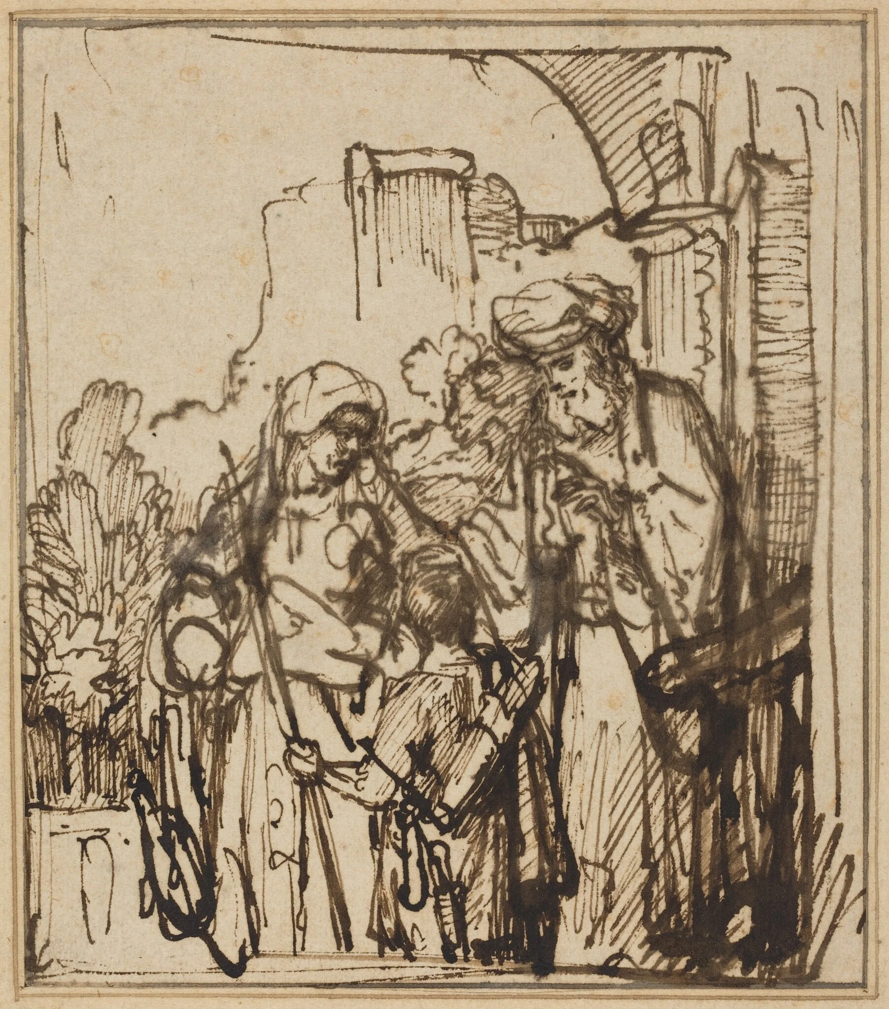 The Dismissal of Hagar, by Unknown, ink, 1641