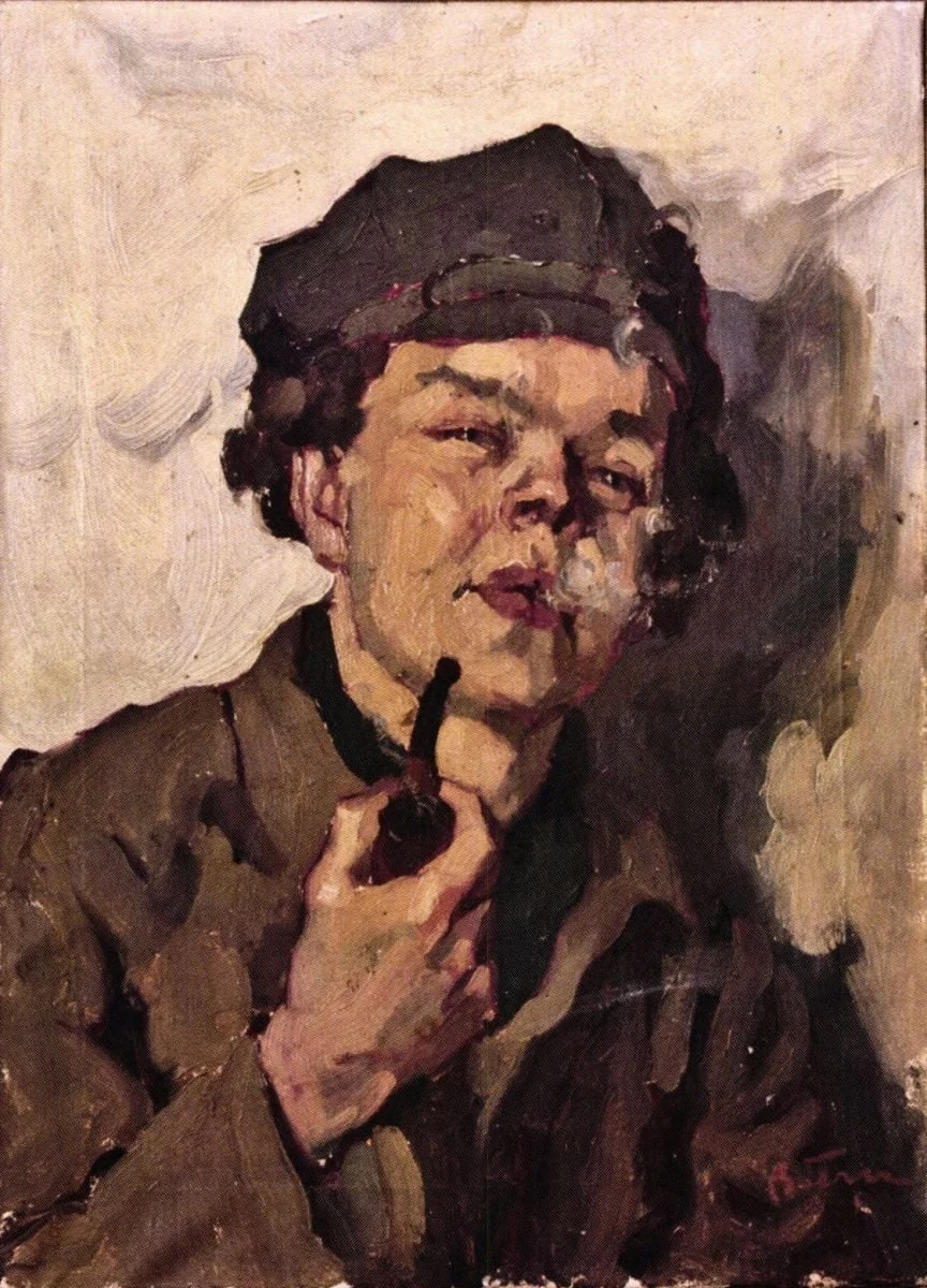Băiat cu pipă, by Aurel Băeșu, unspecified, 1921