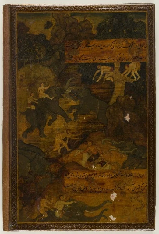 Elephant Hunt, by Unknown, unspecified, 1600