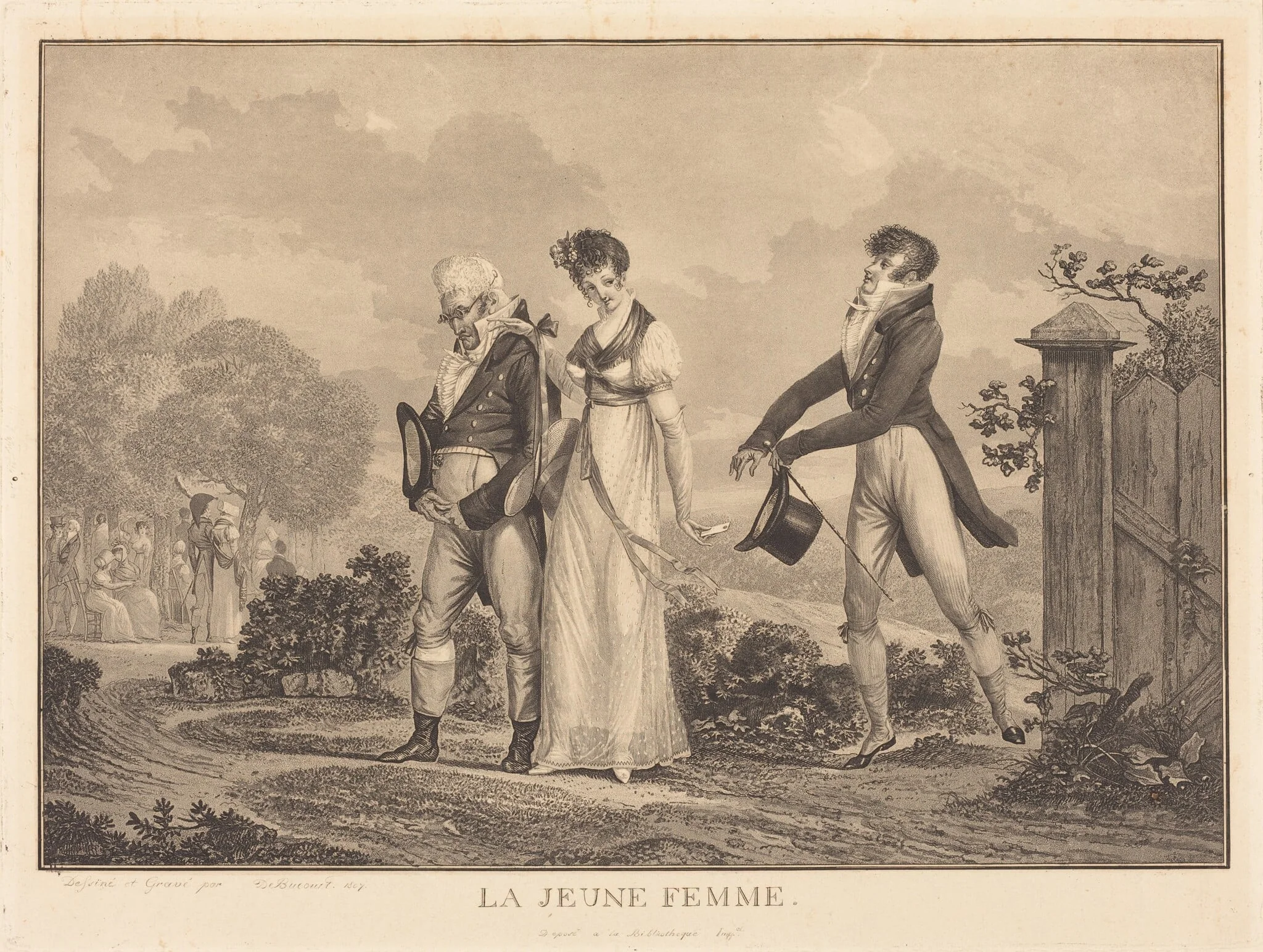 La Jeune Femme, by Philibert-Louis Debucourt, ink, 1807