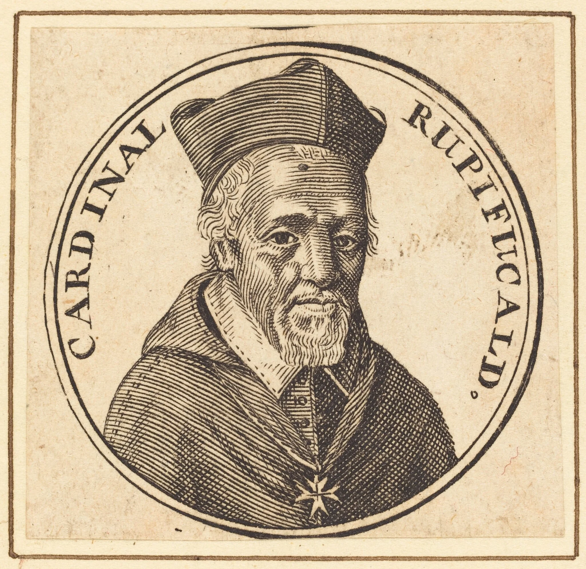François La Rochefoucauld, by Michel Lasne, ink, 1628