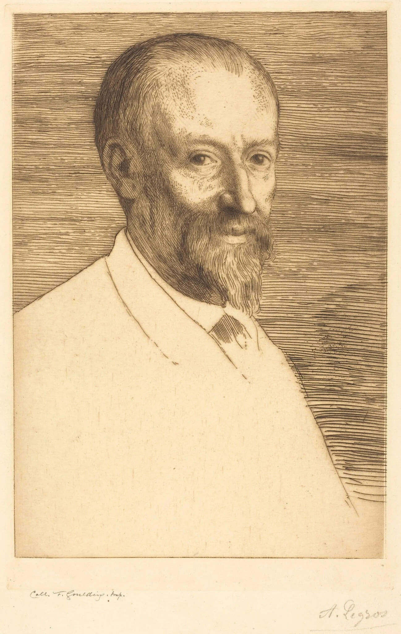 Auguste Poulet-Malassis, 2nd plate, by Alphonse Legros, ink, 1874