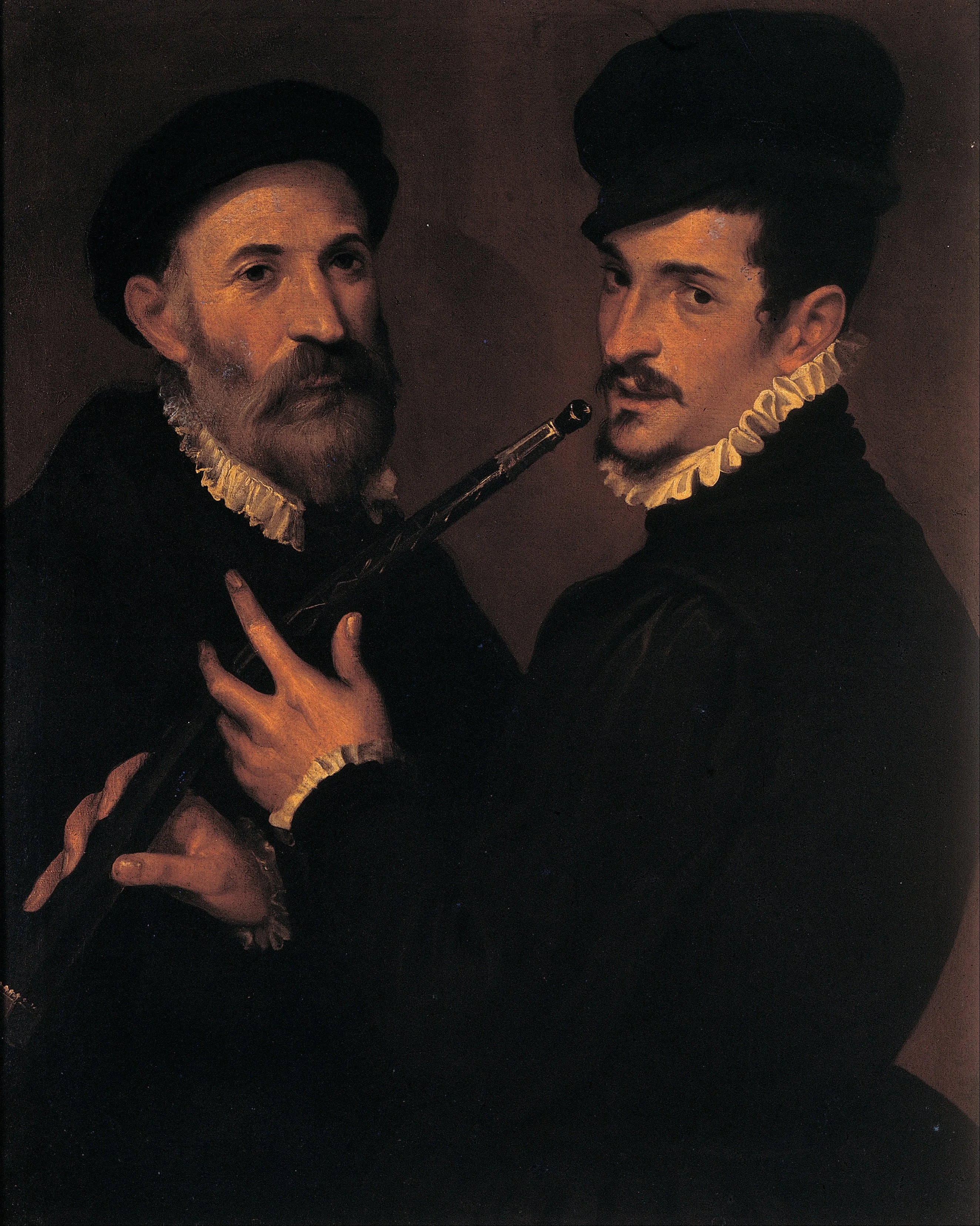 Double portrait of musicians, by Bartolomeo Passarotti, oil, 1589