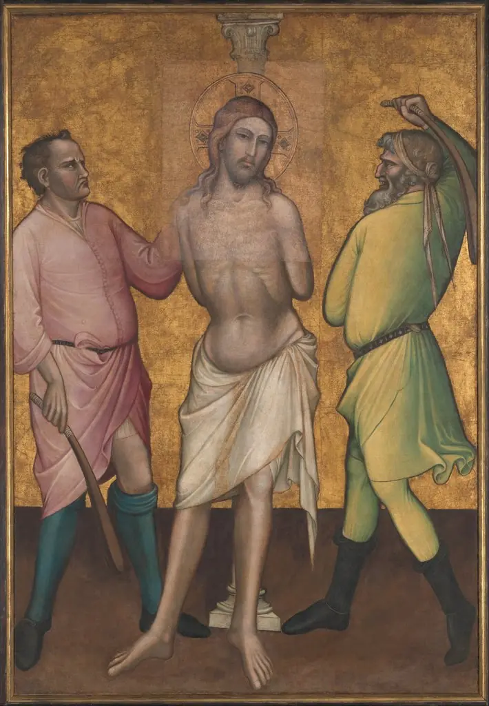 Saint Mary Magdalen Holding a Crucifix; (reverse) The Flagellation