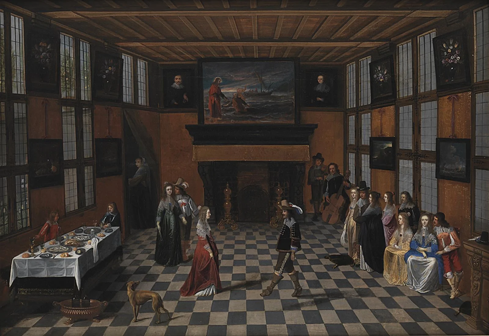 Dancing Party in an Interior, by Unknown, 1650