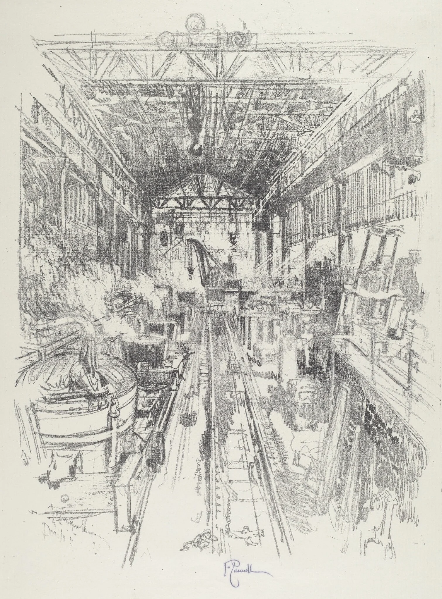 The Cauldrons, by Joseph Pennell, ink, 1916