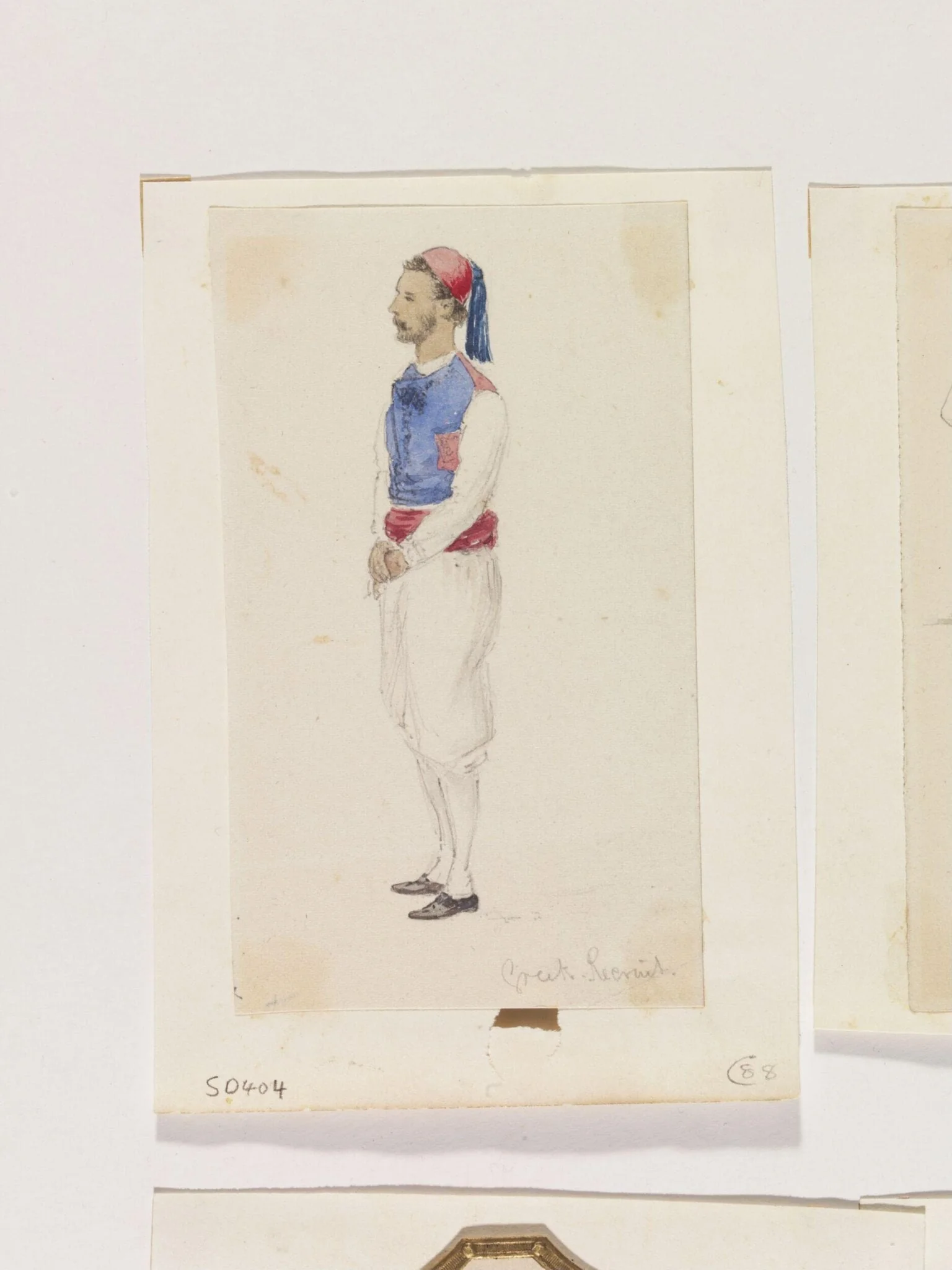 Greek Recruit, by Lt. Col. Gilmore, watercolor, 1880