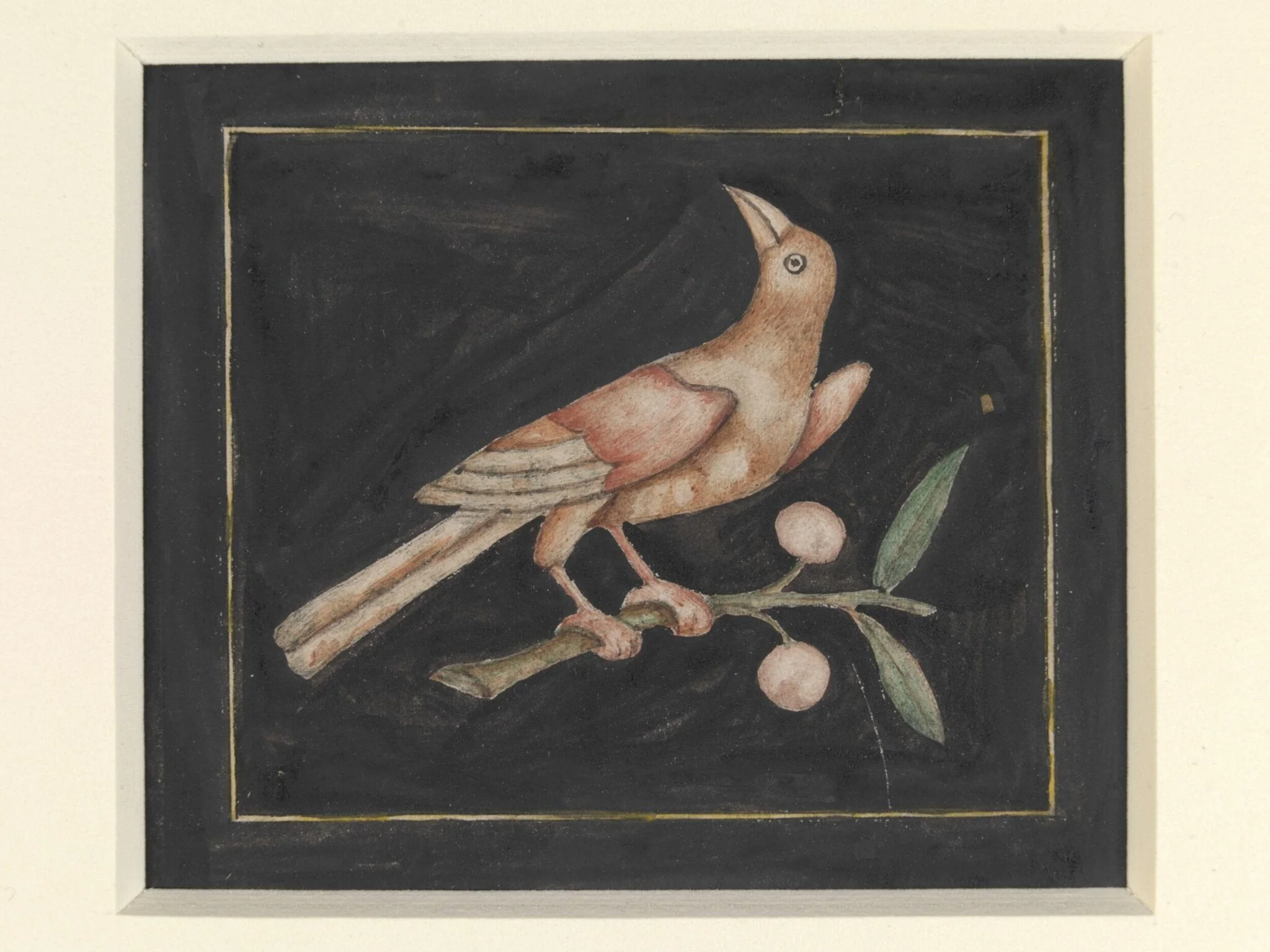 One on seven details of pietra-dura work showing flowers and birds on the walls of the Diwan-i Am, Delhi Palace and Fort, by Unknown, paint, 1845