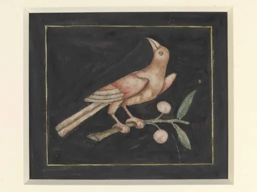 One on seven details of pietra-dura work showing flowers and birds on the walls of the Diwan-i Am, Delhi Palace and Fort