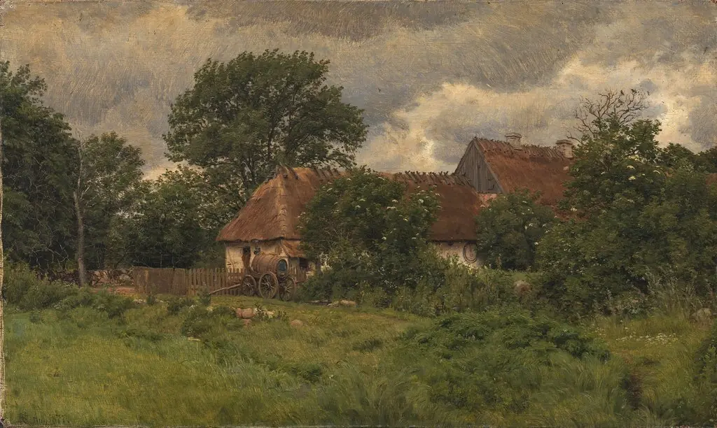 Gamle udbygninger ved en herregård