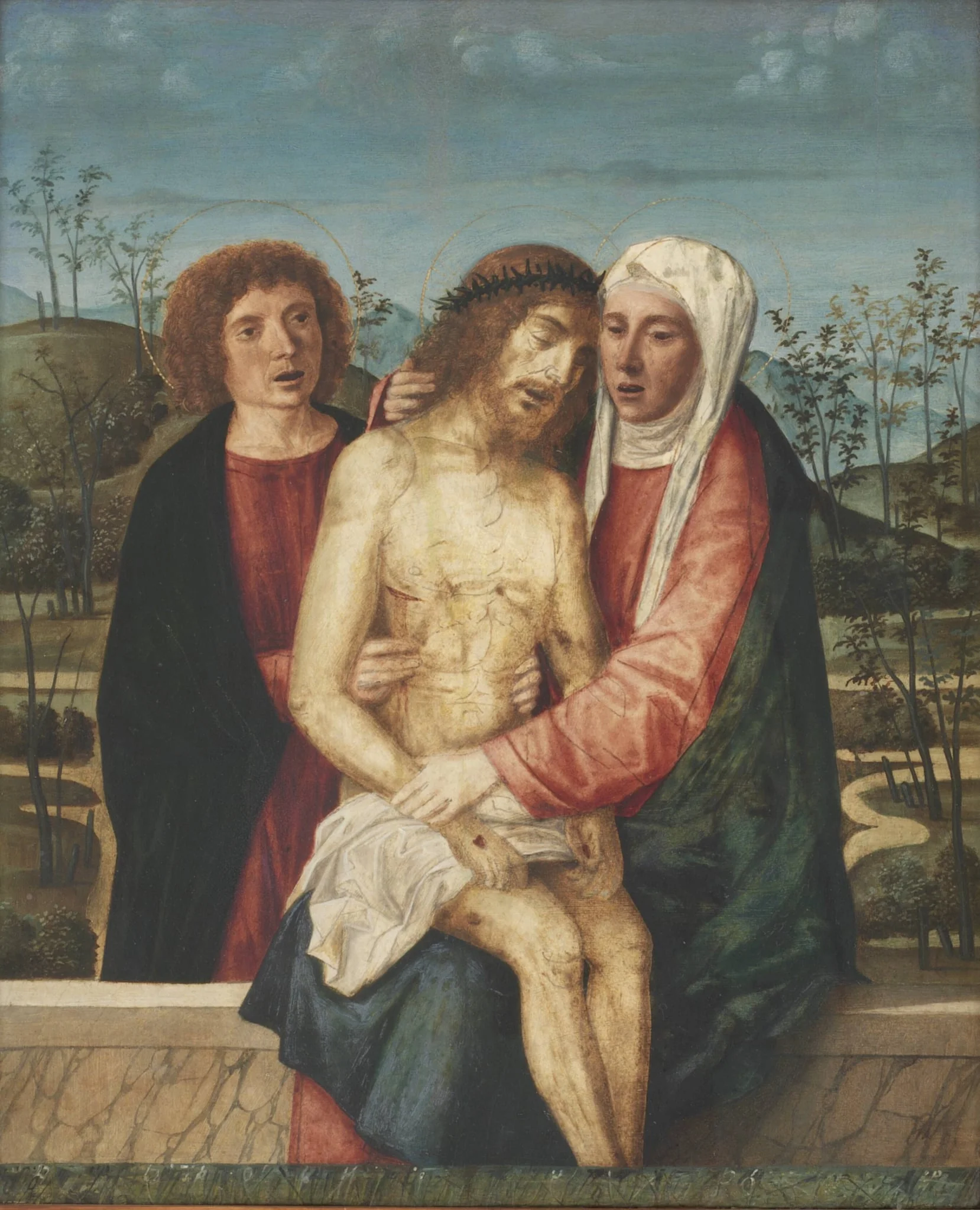 Pietà with Virgin and St. John, by Unknown, 1450