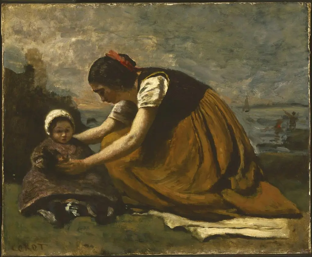 Mother and Child on a Beach