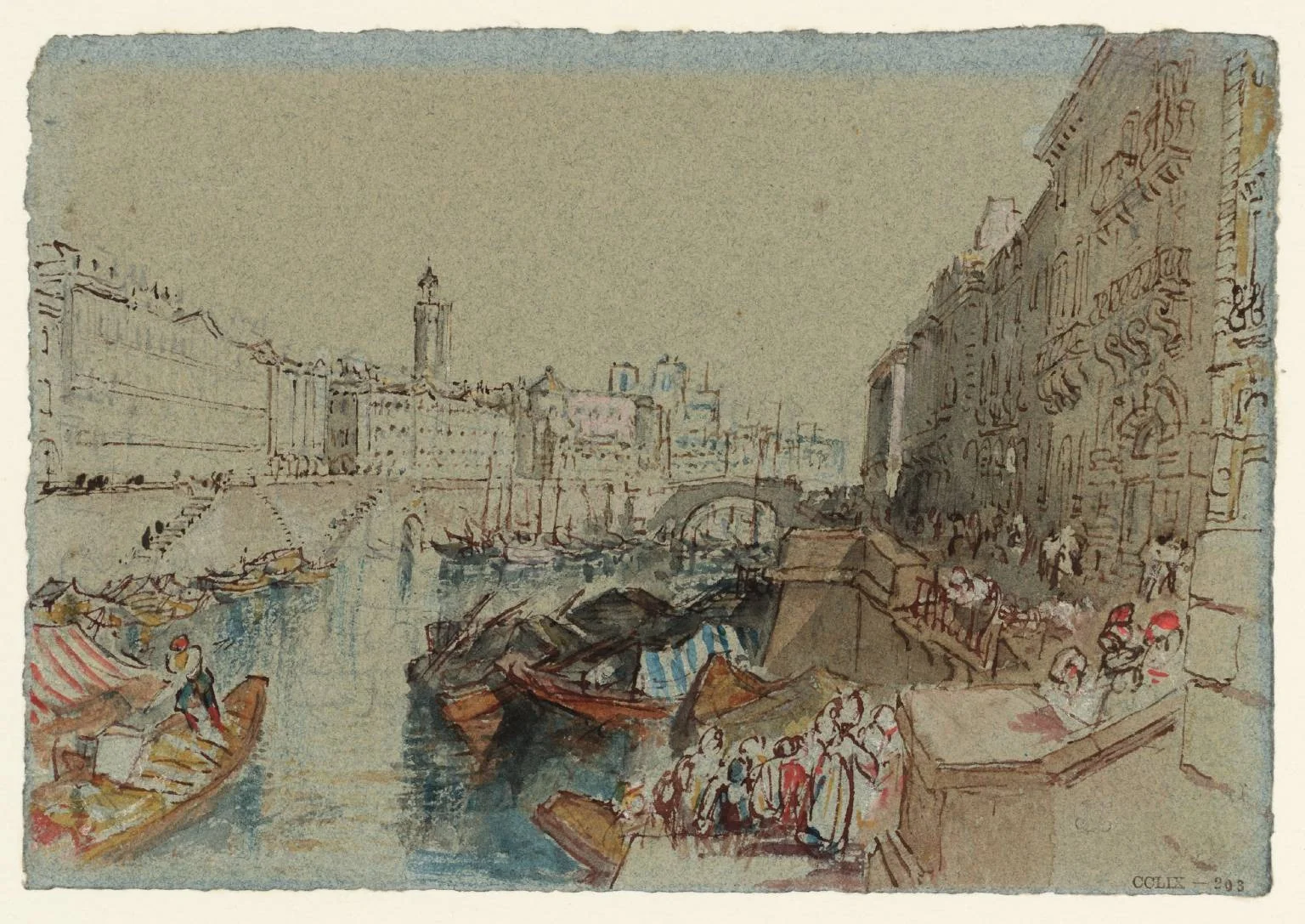Sketch for "Nantes from the Ile Feydeau.", by Joseph Mallord William Turner, unspecified, 1826