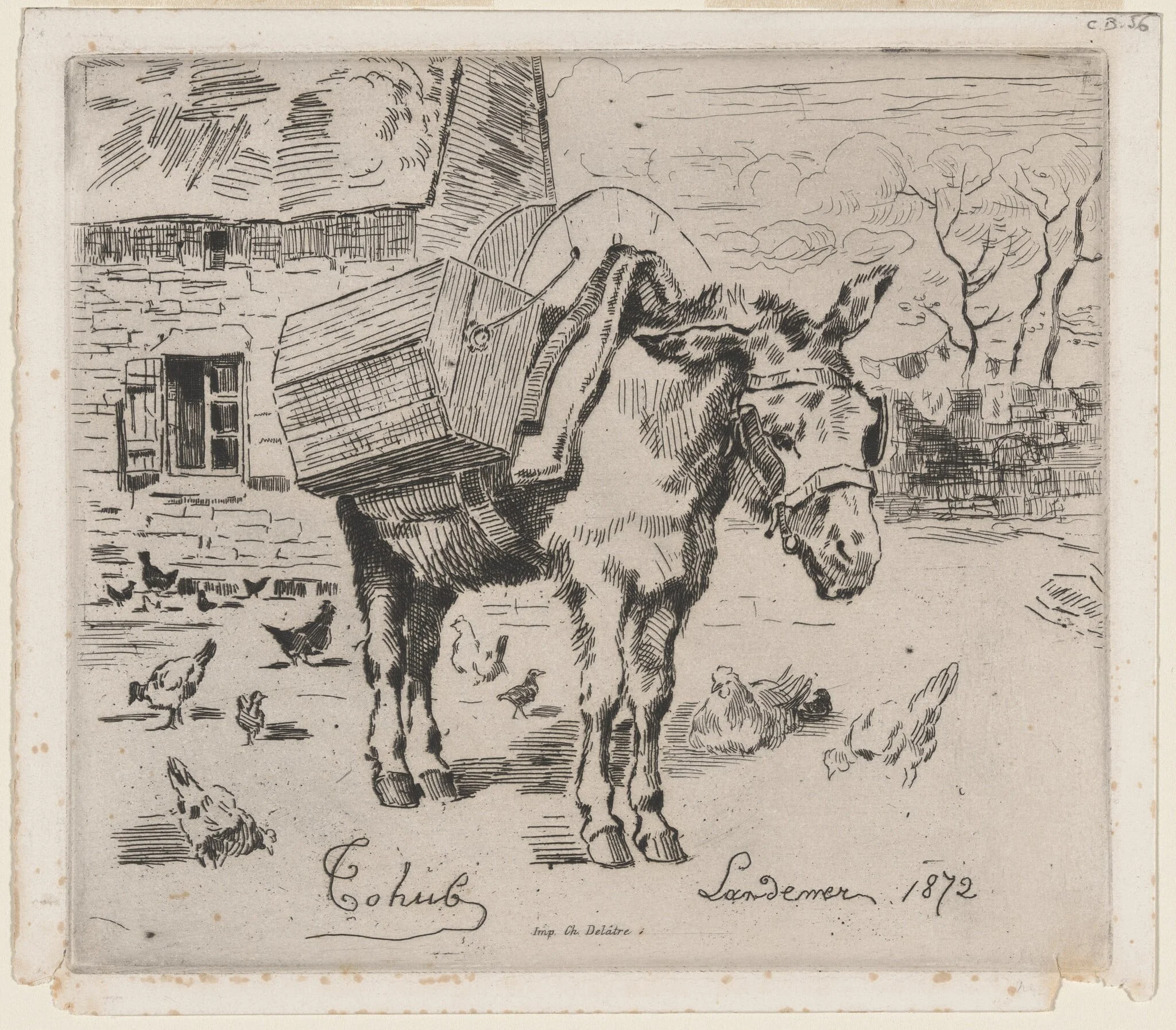 L'Anesse Marie-Jeanne, by Félix-Hilaire Buhot, ink, 1872