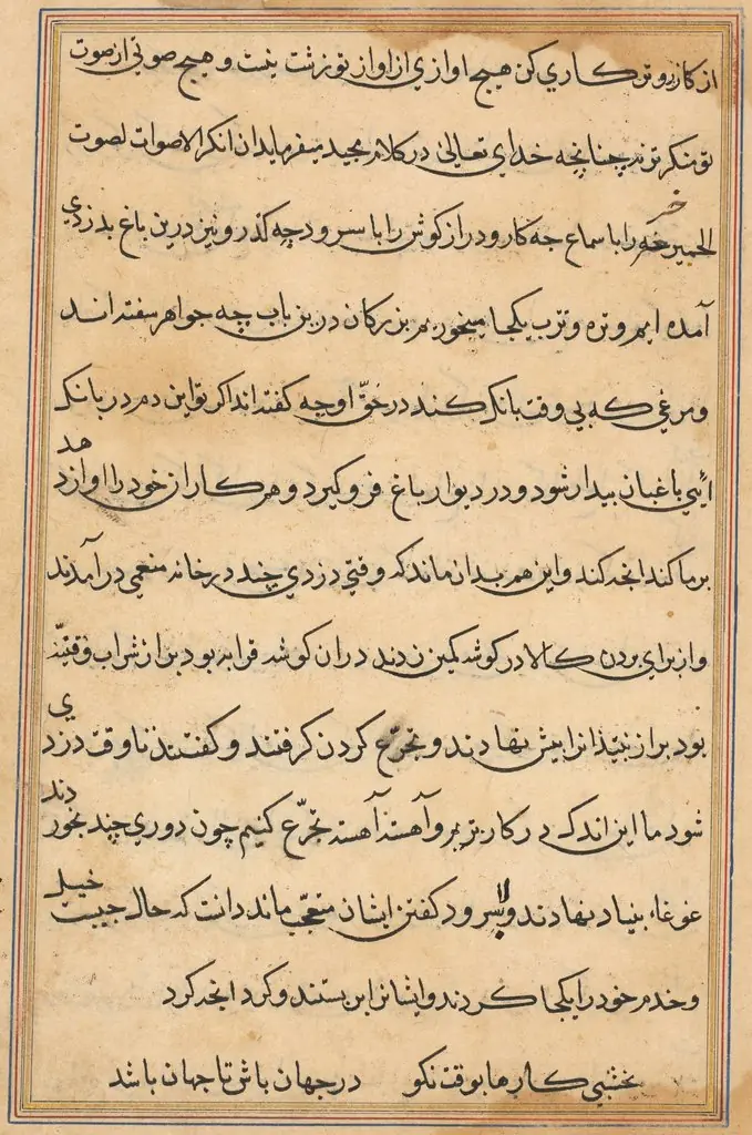 Page from Tales of a Parrot (Tuti-nama): text page