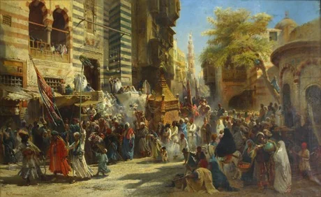 Muhammed's carpet moving from Mecca to Cairo