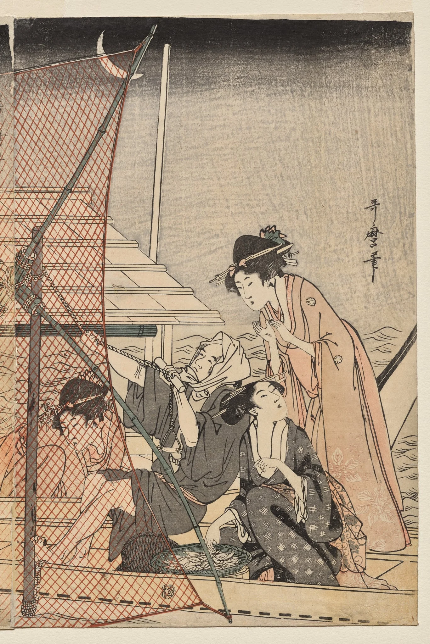 Net Fishing at Night, by Kitagawa Utamaro, 1800