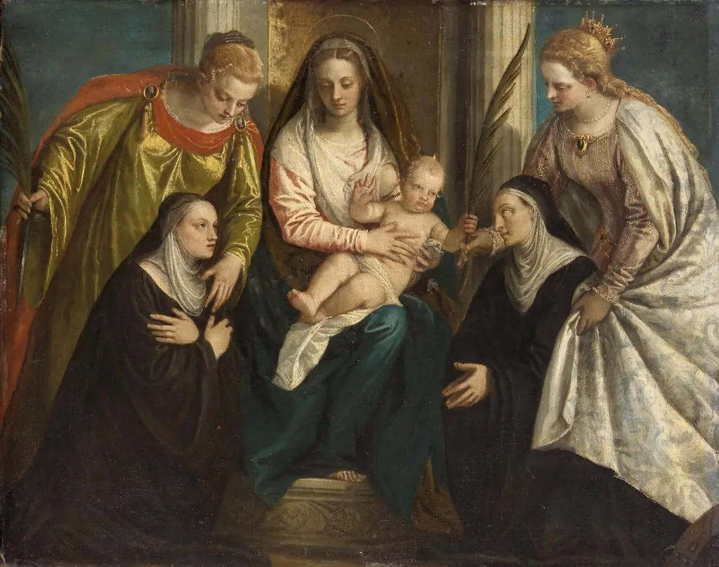Madonna and Child with Saints Lucy and Catherine and 2 Nuns
