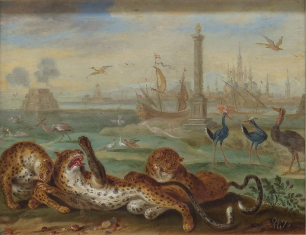 Ansichten aus den vier Weltteilen mit Szenen von Tieren: Batavia, by Ferdinand van Kessel the Elder, unspecified, 1682