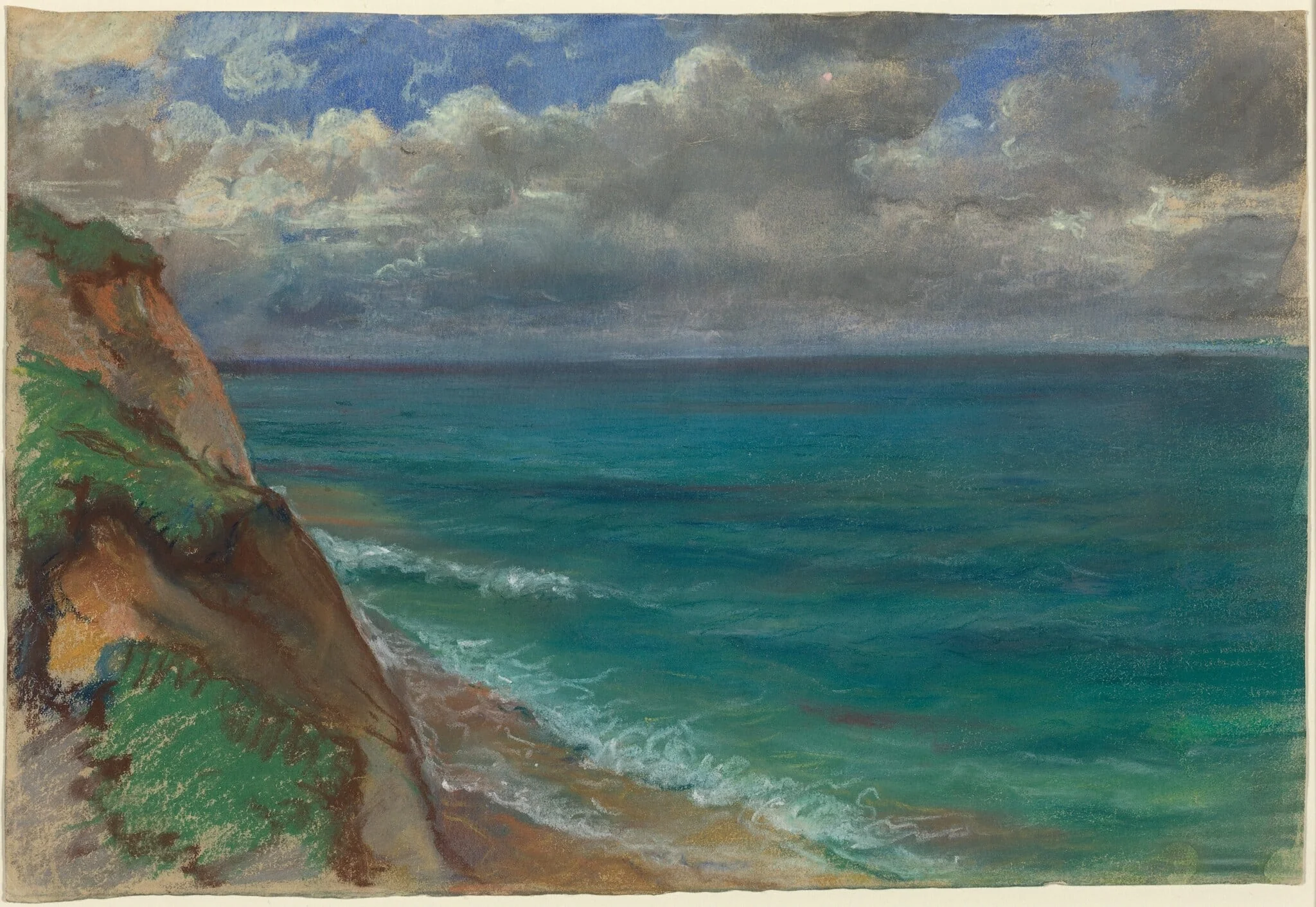 View of the Sea, Normandy, by Alexandre Desgoffe, pastel, 1852