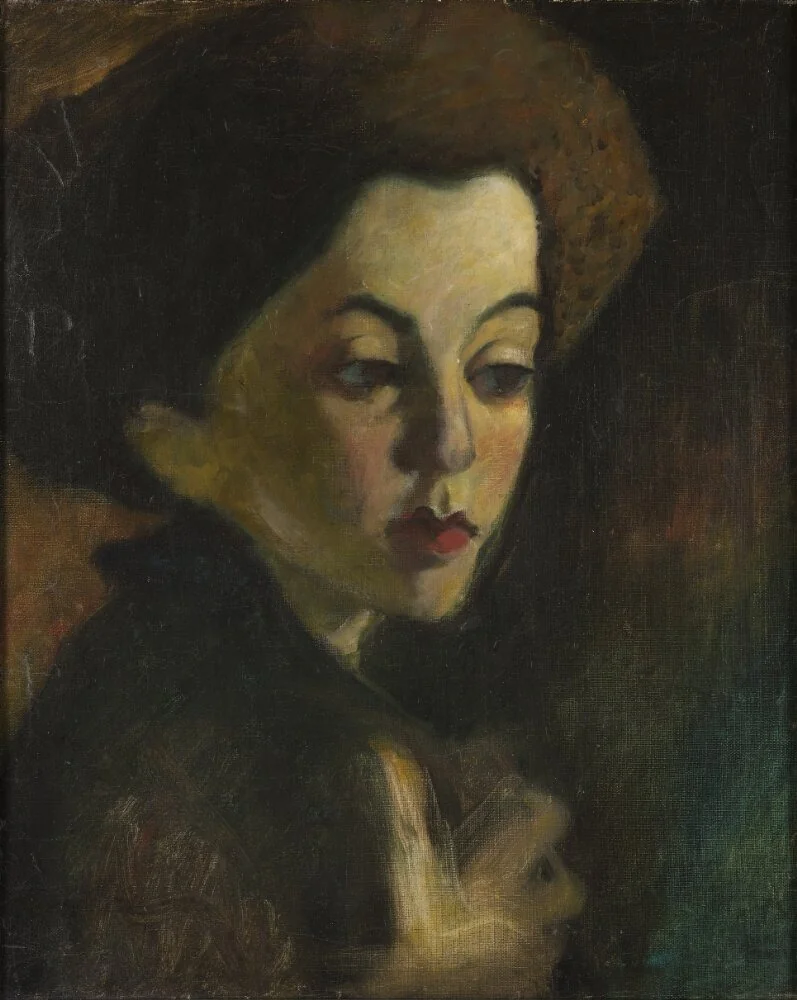 A Girl's Head II, by Olof Sager-Nelson, oil, 1892