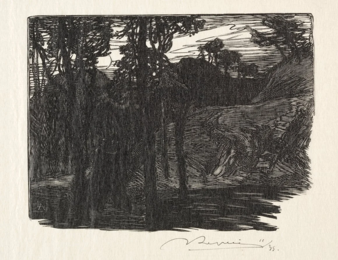 Evening, by Auguste Lepère, 1895