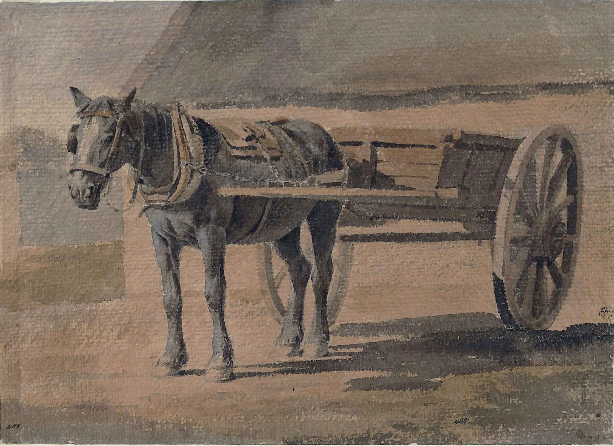 Horse and Cart, by Joshua Cristall, 1790