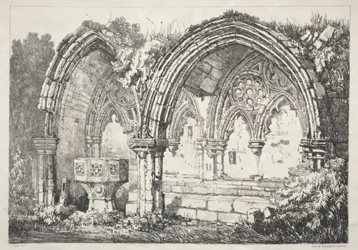 A Series of Ancient Buildings and Rural Cottages in the North of England:  Part of Kirkham Abbey