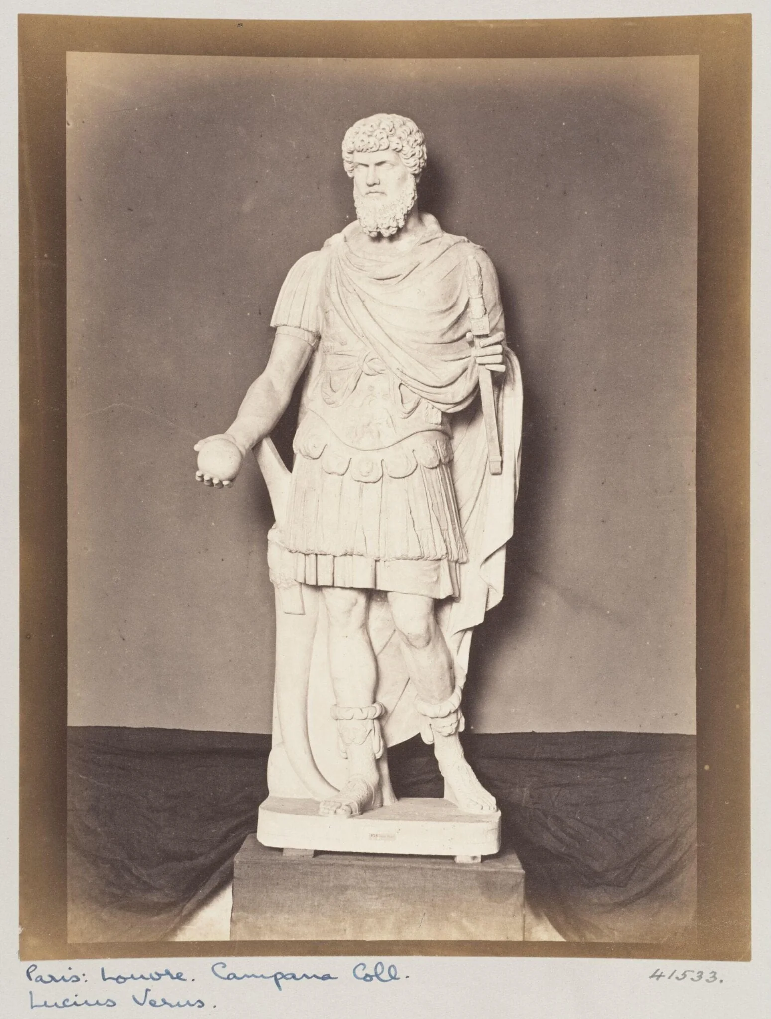 Marble Statue of Lucius Verus, by Louise Laffon, photographic, 1864
