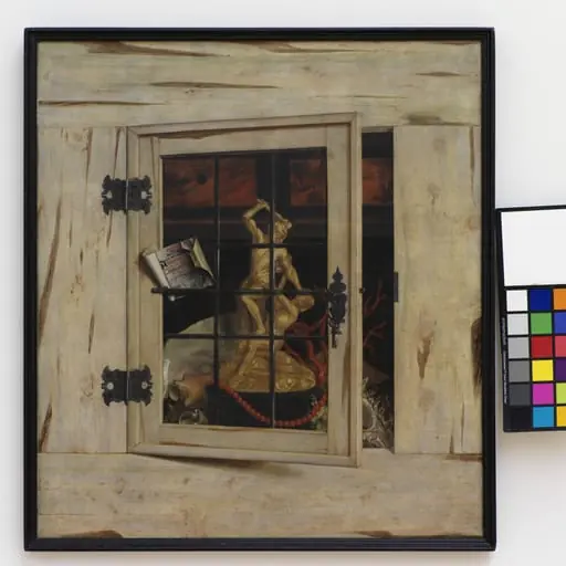 Trompe l'Oeil. An Open Cabinet of Curiosities with a Hercules Group