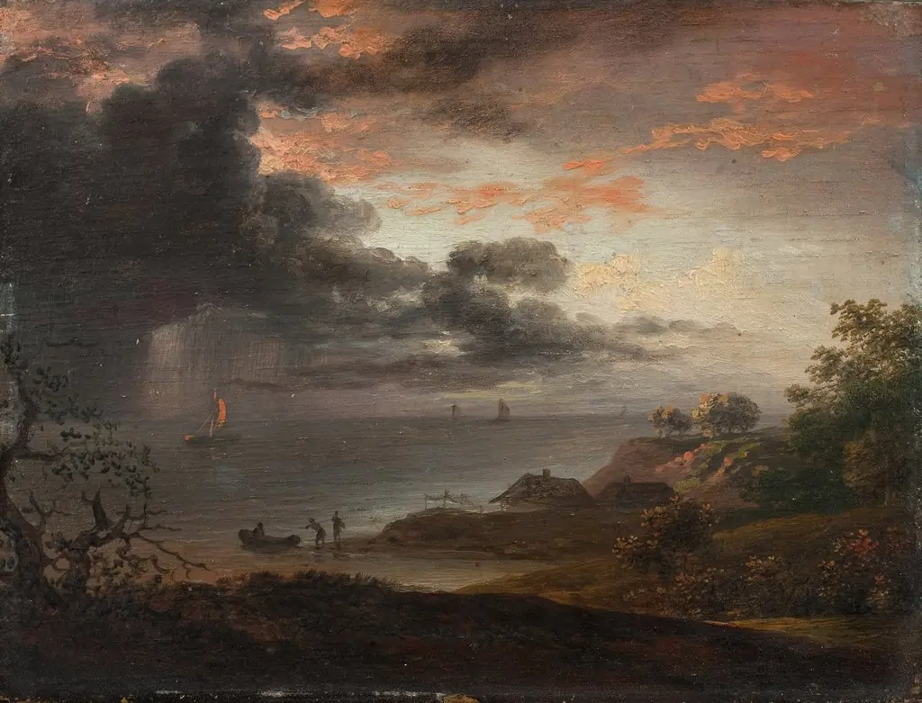 Heavy rain on sea