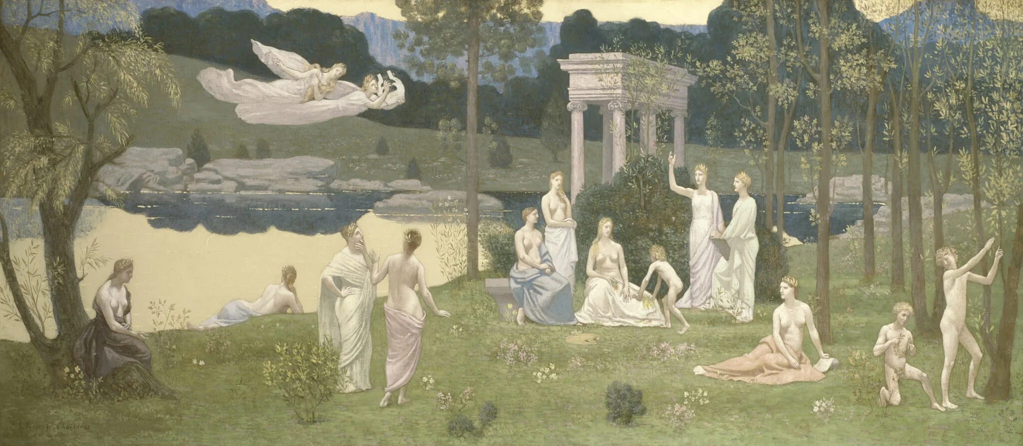 The Sacred Grove, Beloved of the Arts and the Muses, by Pierre Puvis de Chavannes, oil, 1886
