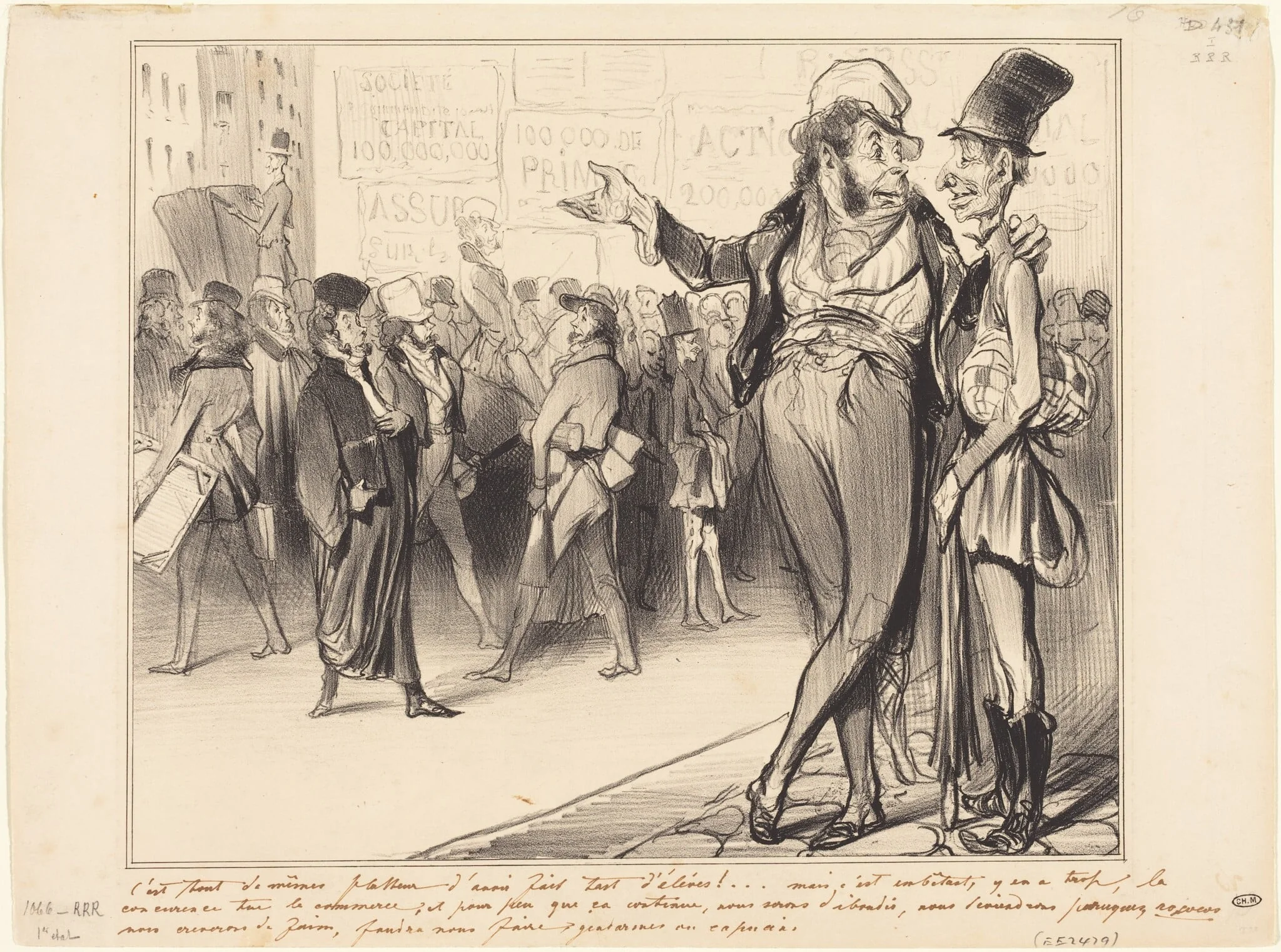 C'est tout de même flatteur d'avoir fait tant d'élèves!..., by Honoré Daumier, ink, 1838