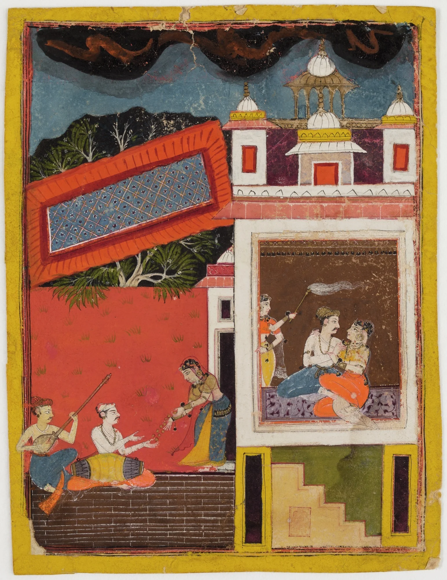 Prince and Lady in Palace Scene with Musicians
