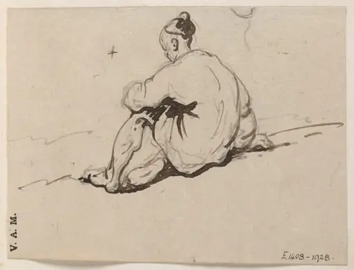A seated Chinese figure