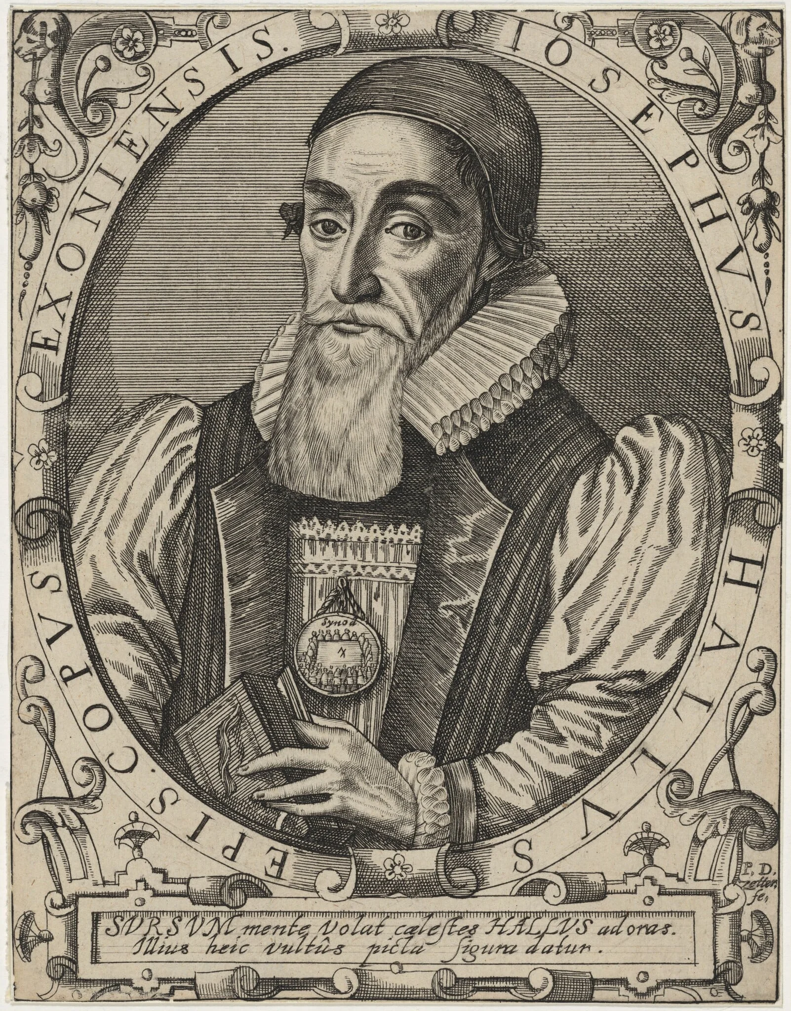 Joseph Hall, Bishop of Norwich, by Paul de Zetter, ink, 1634