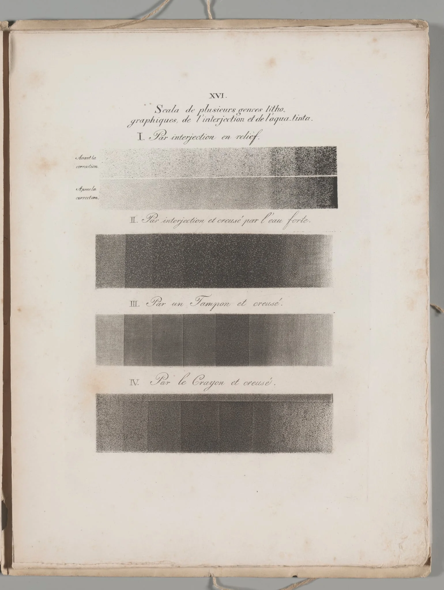 Art of the Lithograph: Toning Samples, Plate XVI, by Alois Senefelder, 1819