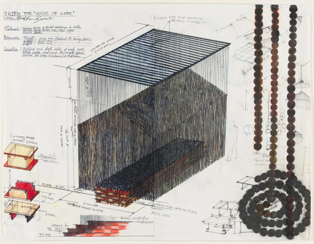 Untitled, by Montien Boonma, charcoal, 1996